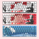 Anime 74-Key Original Height Side-Engraved Transparent PBT Keycaps Compatible With 61/68 Keyboards Computer Office Accessories