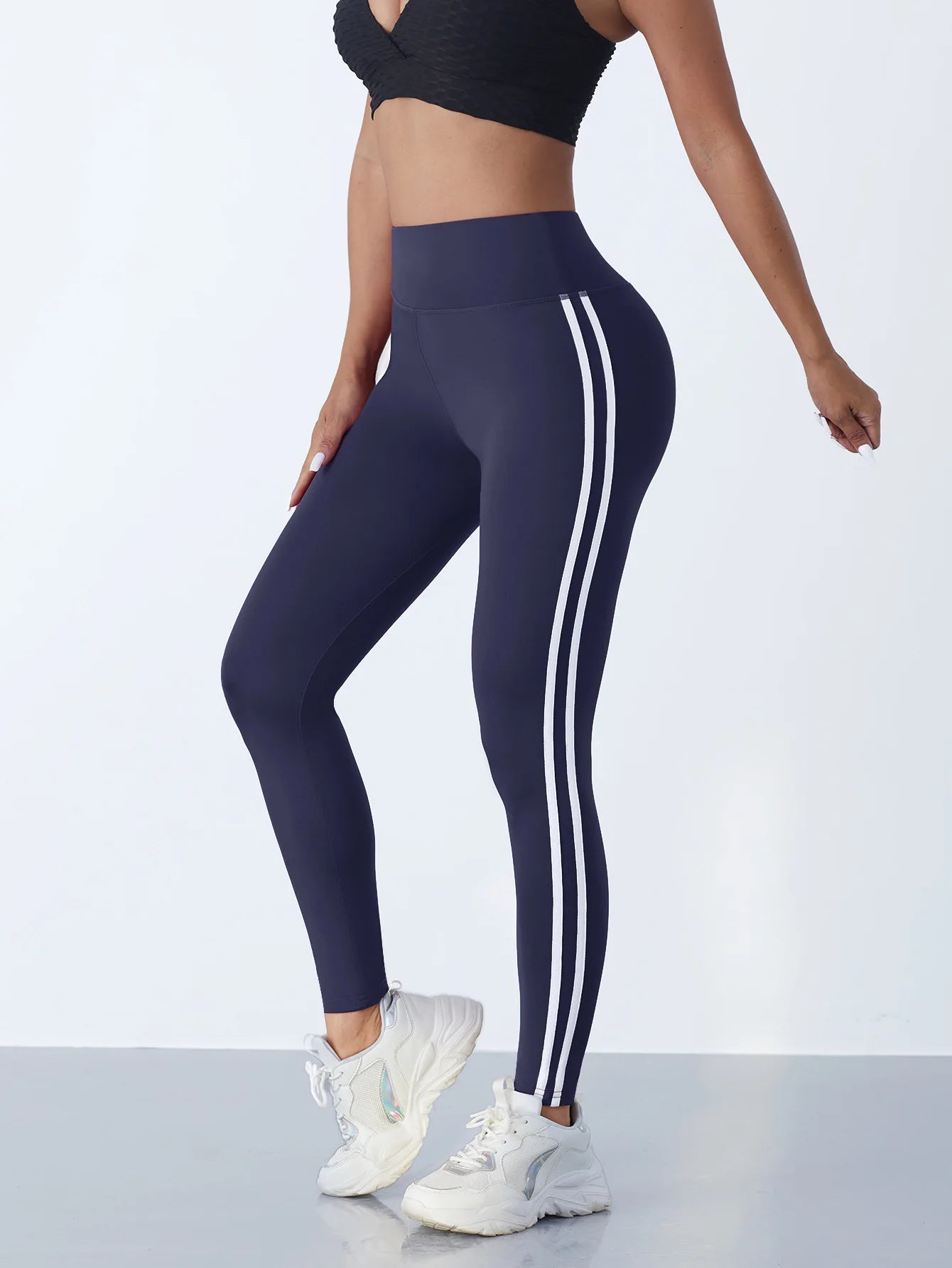 High-Waist Side Stripe Performance Leggings