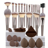 Professional 3-20pc USA-Made Makeup Brush Set - Goat & Synthetic Hair
