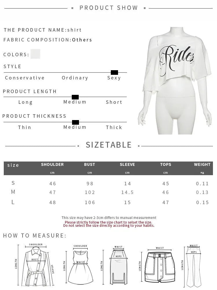 KSylCue Letter Print Off-Shoulder Crop Top