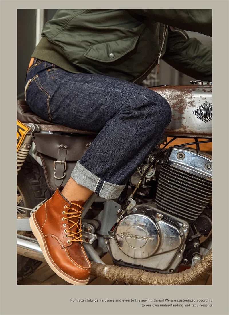 Red Tornado 14oz Selvedge Denim — Loose Straight Jeans