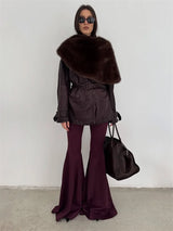 Elegant Fur & Feather 2-Piece Maxi Set