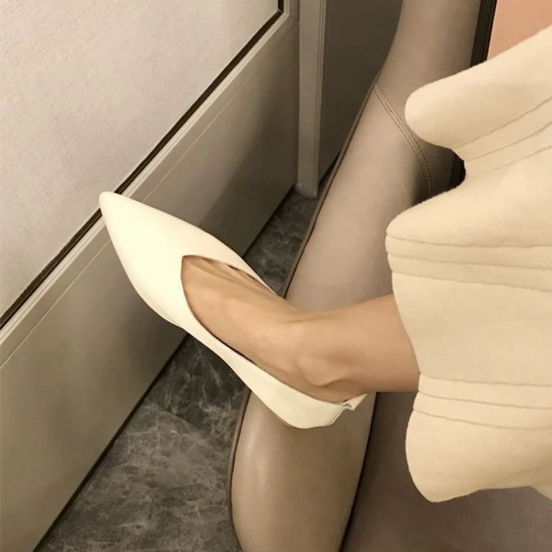 Genuine Leather Pointed-Toe Flats for Women