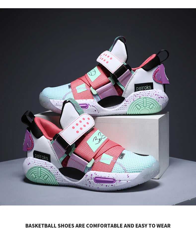 Kids' Pro-Grip Athletic Basketball Shoes