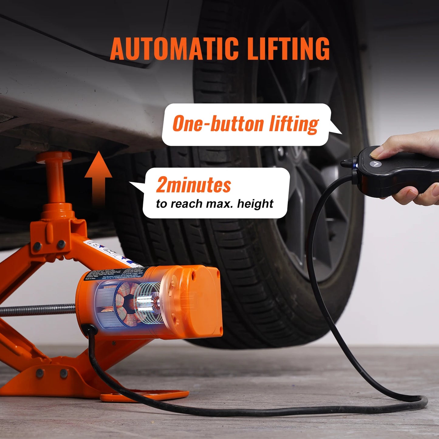 SucceBuy Electric Car Jack 3 Ton/6600lbs 12V Electric Scissor Jack Portable Car Jack for SUV Truck Sedan Tire Change Replacement