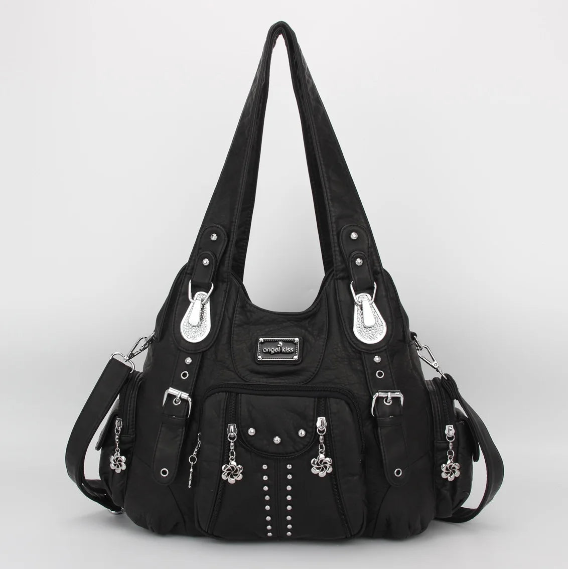 Vintage Bag Women Fashion Handbags PU Leather Shoulder Bags Female Satchel Big-capacity Shoulder Purse Bag Bolsa Feminina