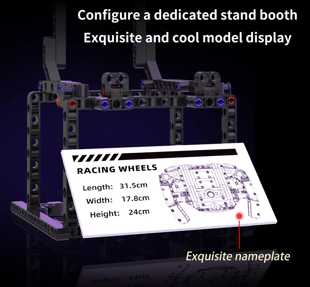 Technical Blocks Formula Racing Vehicle Steering Wheel Machine Creative MOC Building Block Toys Birthday Gifts for Adult 800+pcs