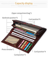 SCHLATUM Women Leather  Wallet Long Multifunction Business Card Holder Purse Brand Fashion Female Purse