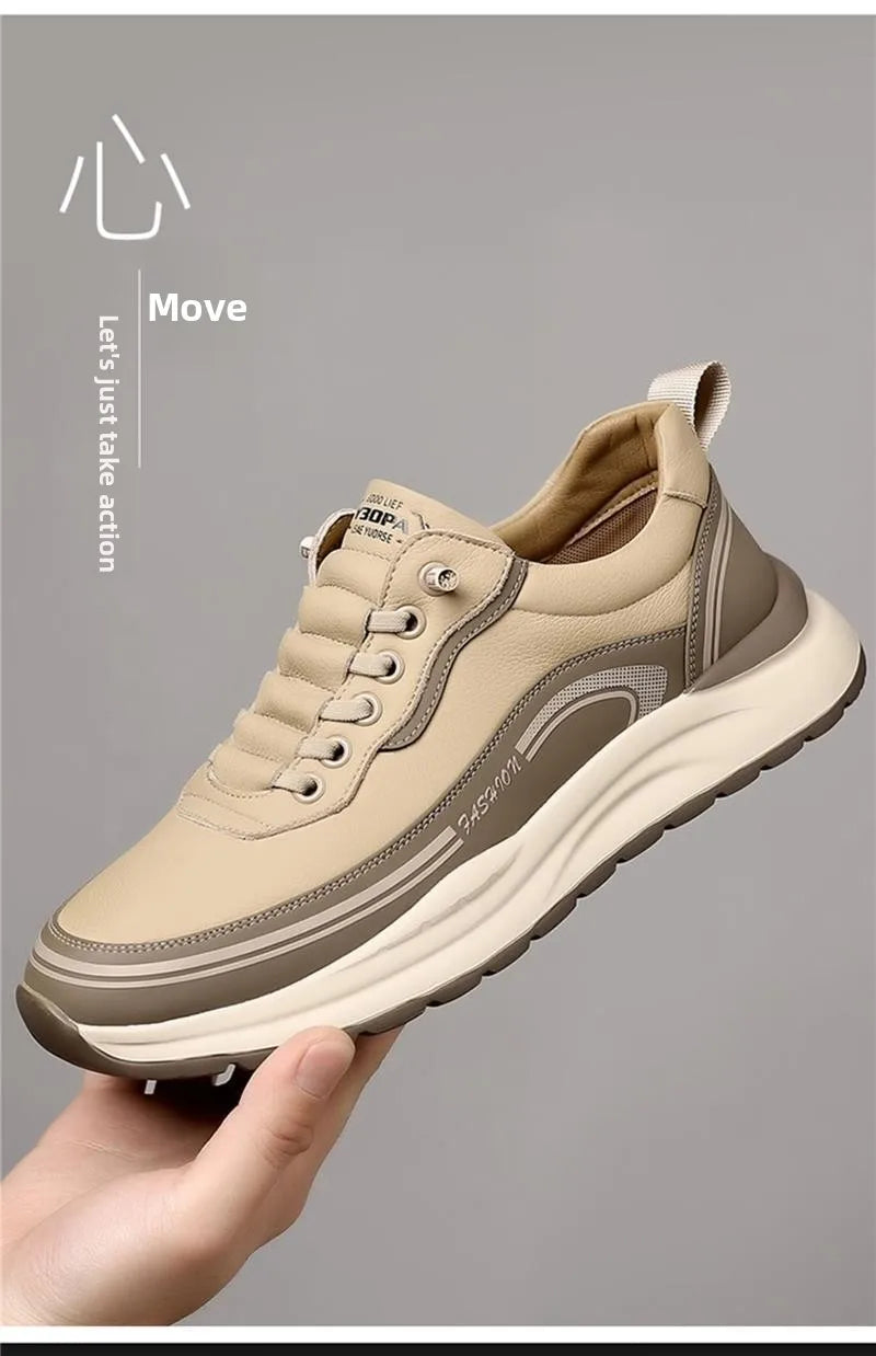 2026 Mens Leather Casual Shoes Slip On Comfortable Breathable Lightweight Non Slip Waterproof Loafers