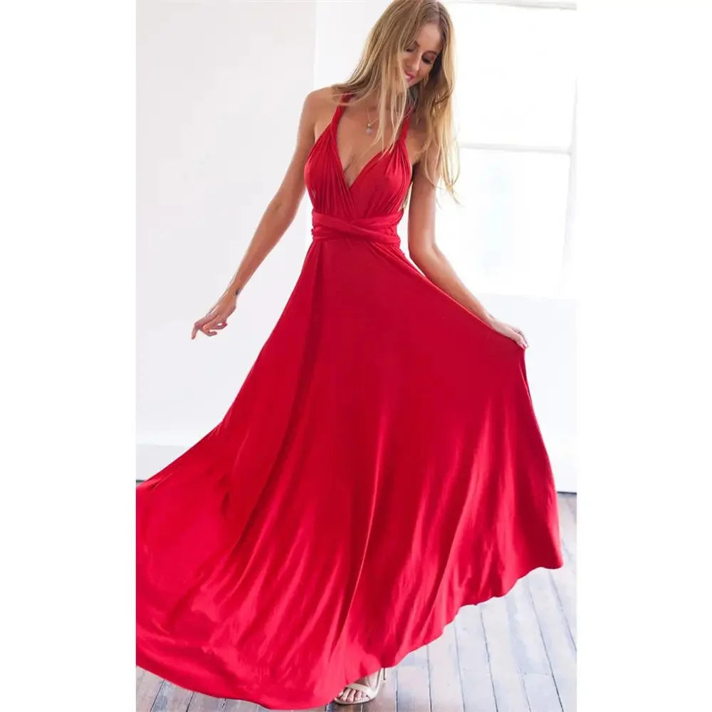 Elegant Multiway Wrap Maxi Dress