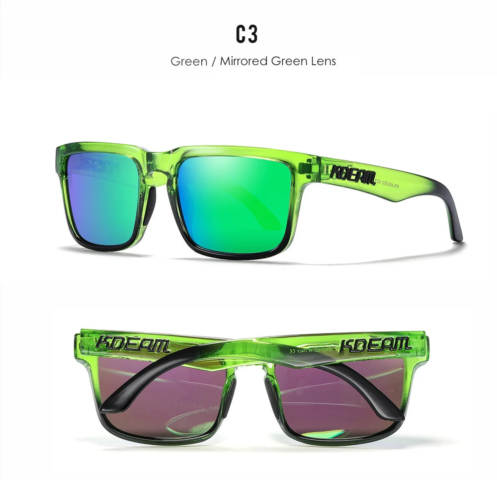 KDEAM Men's Polarized Sunglasses Square Casual Outdoors Sun Glasses Women Unisex Sunglass For Couple With New Package