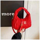 Fashion Pleated Cloud Shoulder Bags for Women Removable Shoulder Strap Crossbody Bag PU Handbags Ladies Shopping Small Bag Purse