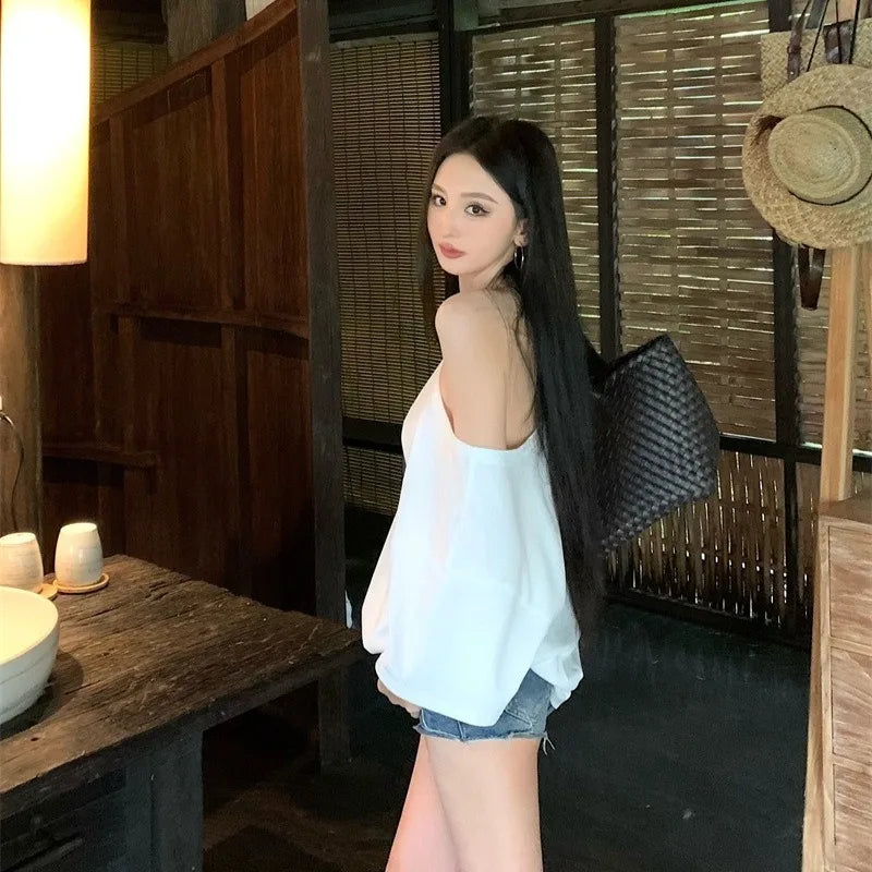 Vintage Print One-Shoulder Tee