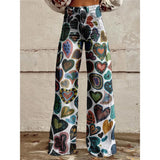 Pop Art Heart Wide-Leg Flare Pants