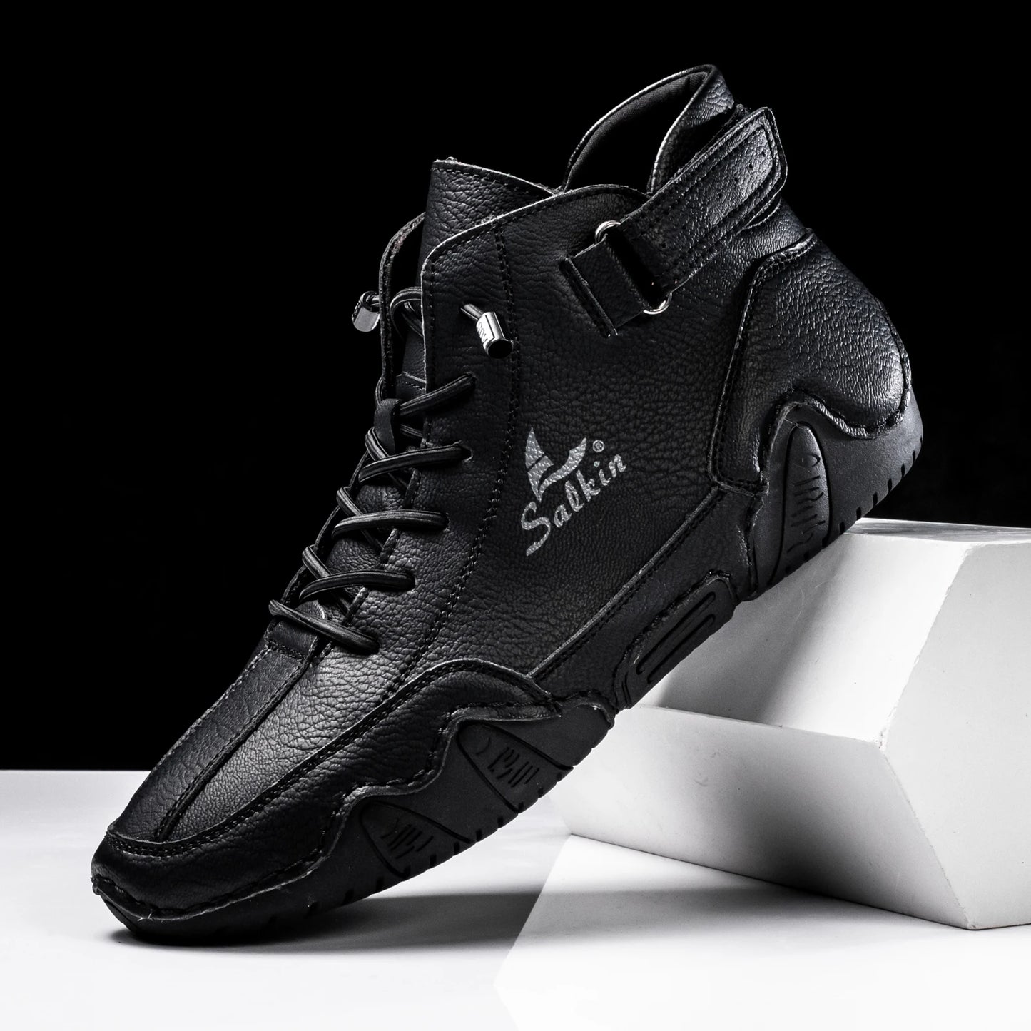 Men's Handmade Split Leather Ankle Boots Sneaker