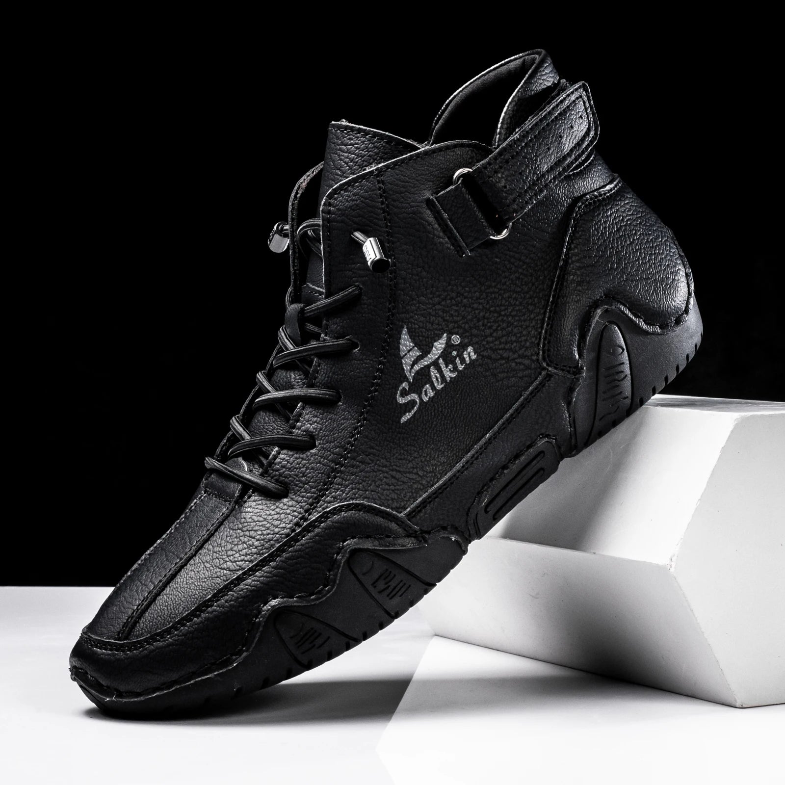 Men's Handmade Split Leather Ankle Boots Sneaker