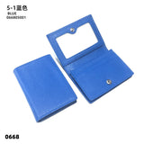 Dropshipping Custom Name Genuine Leather Men Women Business Card Holder Bifold Credit Card Case With ID Window
