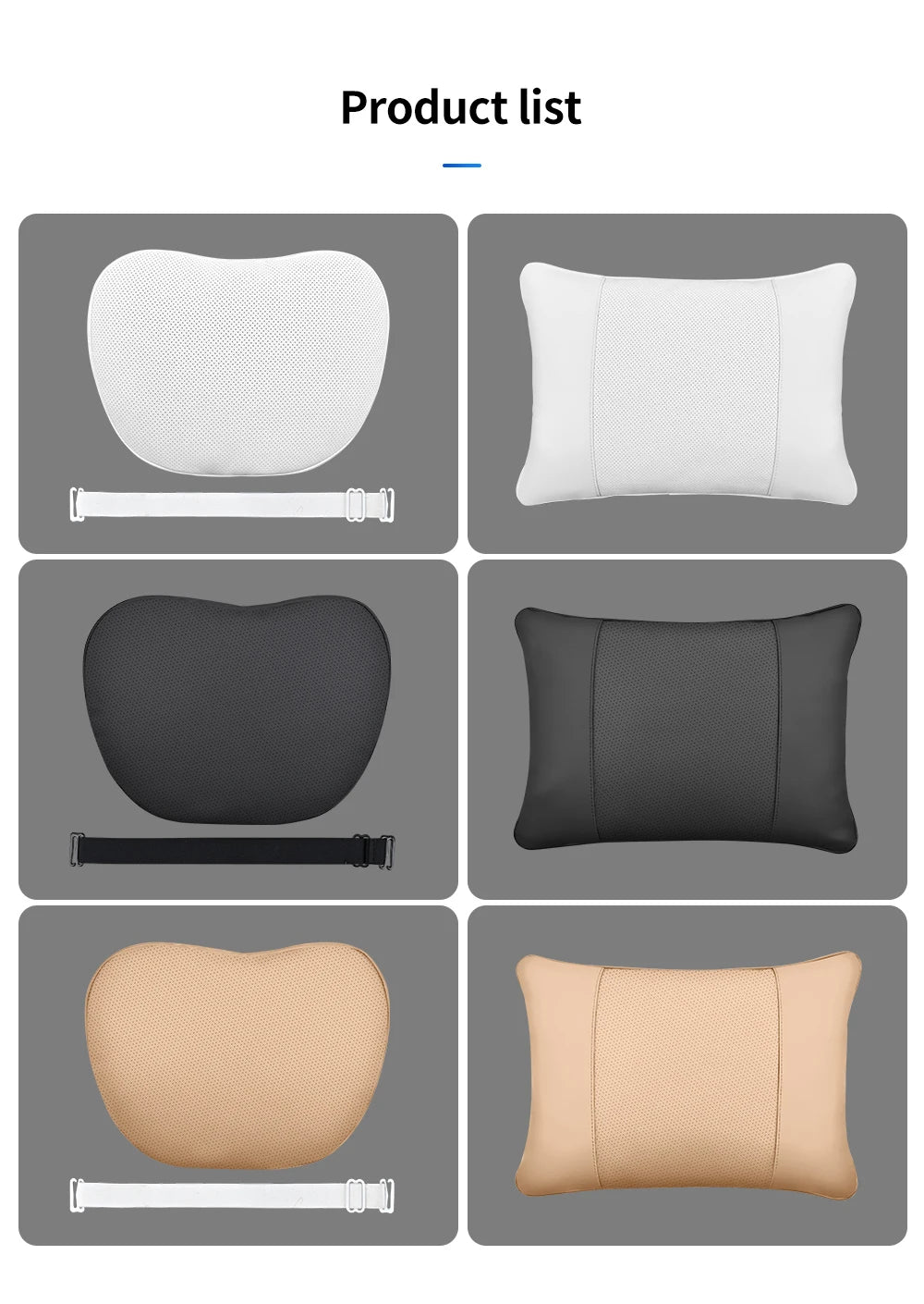 Tesla Model 3/Y Juniper Nappa Leather Car Seat Neck Pillow