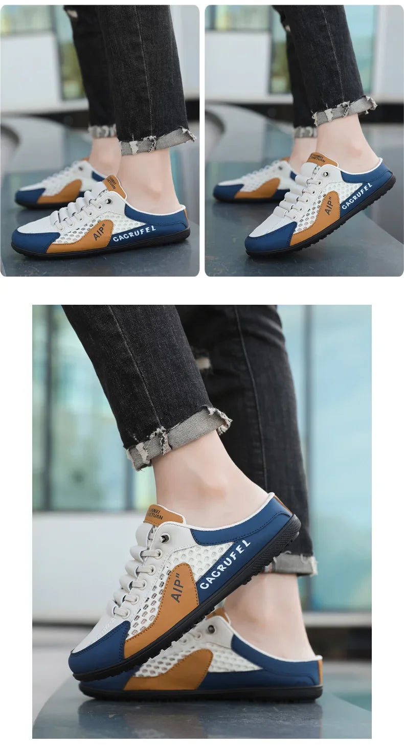 Men's Fashion Soft-Sun Half Slippers Summer Men Trendy Bottom Casual Shoes Soft Sole Support Shoes Sneakers Men's Shoes