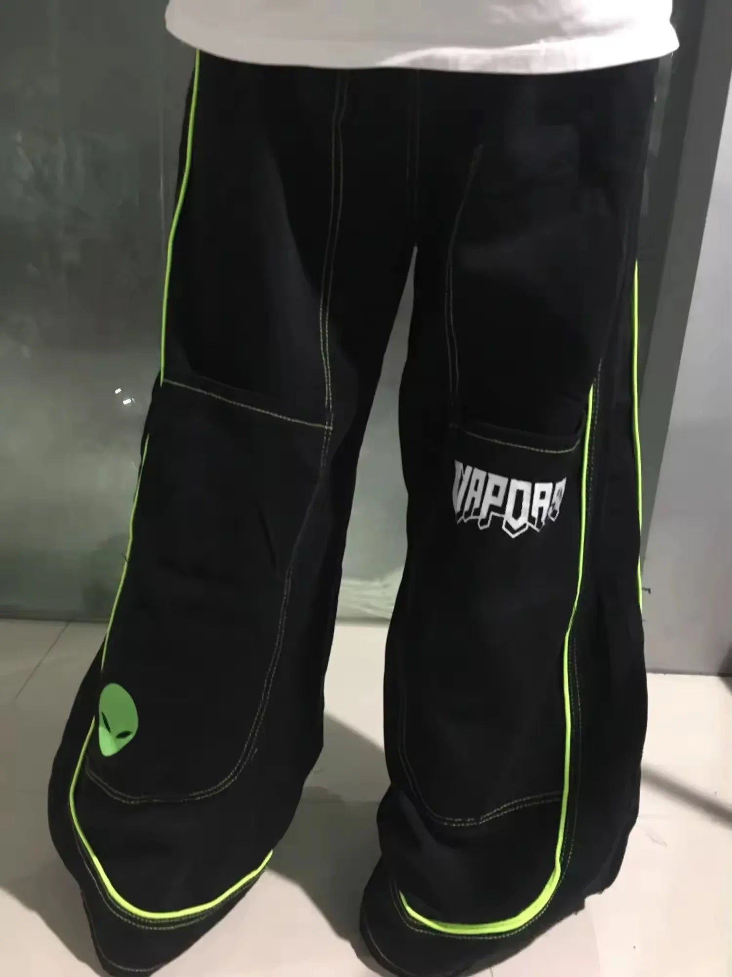 Alien Pattern Wide-Leg Hip-Hop Jeans
