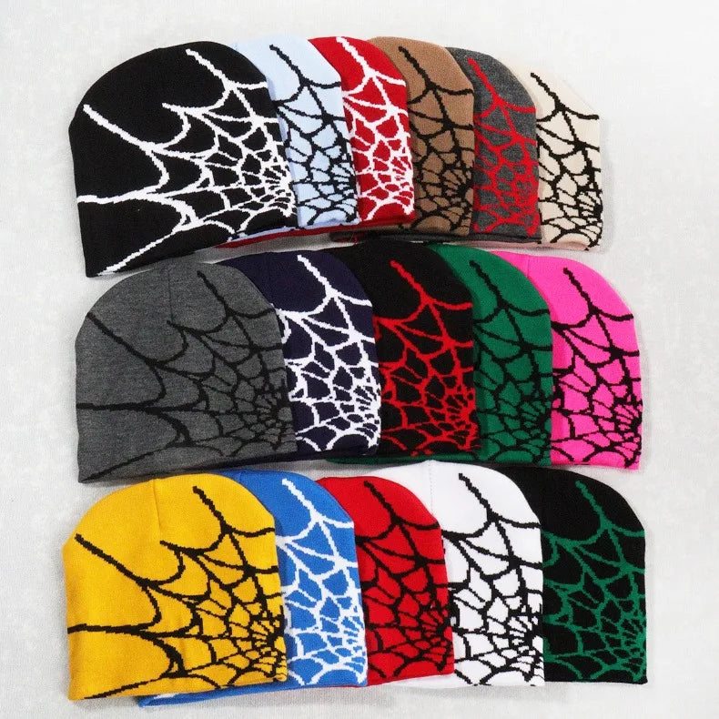 Spider Embroidered Knit Beanie – Y2K Winter Hat