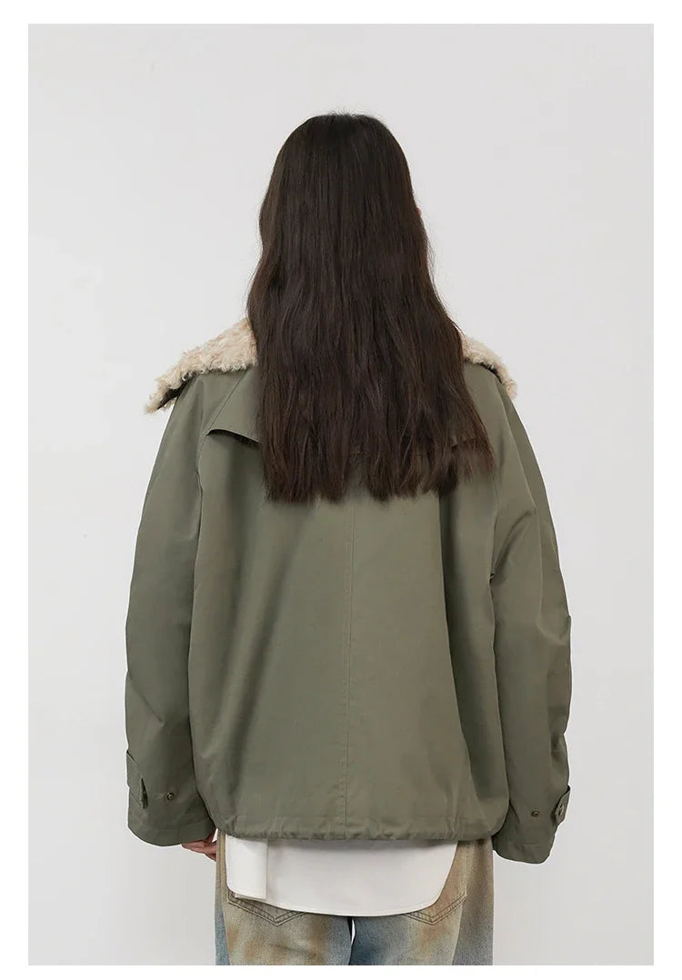 CHIC VEN Fashion Women Coats Loose Casual New Retro Motorcycle Cotton Jacket Thick Warm Female Overcoat Autumn Winter 2025