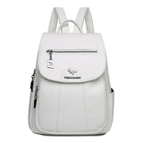 Women's Leather Backpack with Organizer Pockets