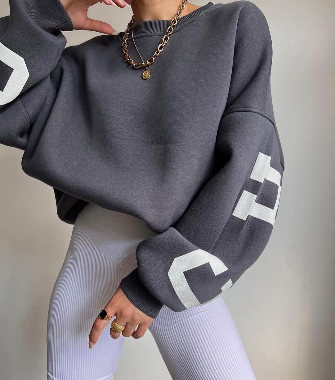 Women's Y2K Letter Print Relaxed Sweatshirt