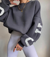 Women's Y2K Letter Print Relaxed Sweatshirt