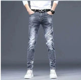 Men's Printed Stretch Slim Fit Denim Jeans