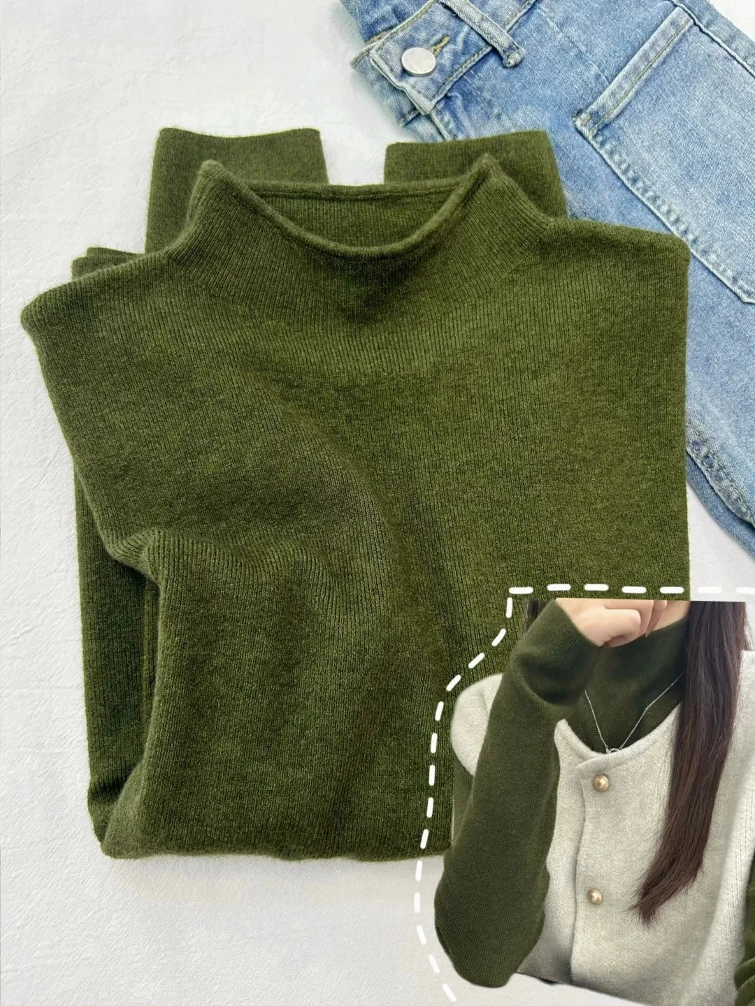 Women's Mock Neck Slim Fit Knit Sweater