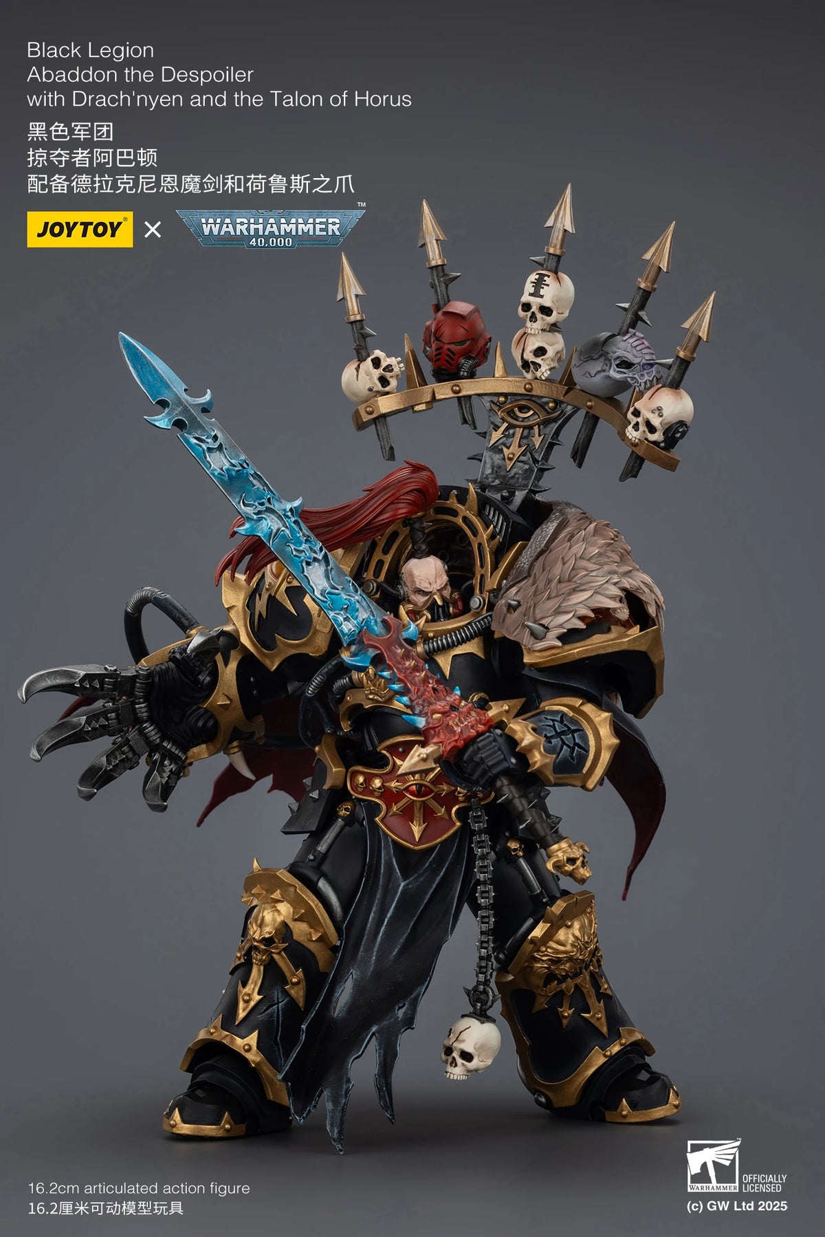 JOYTOY Warhammer 40k 1/18 Action Figures Black Legion Abaddon the Despoiler with Drach'nyen and the Talon of Horus