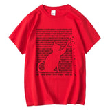 Men's Funny Cat Print 100% Cotton Summer T-Shirt
