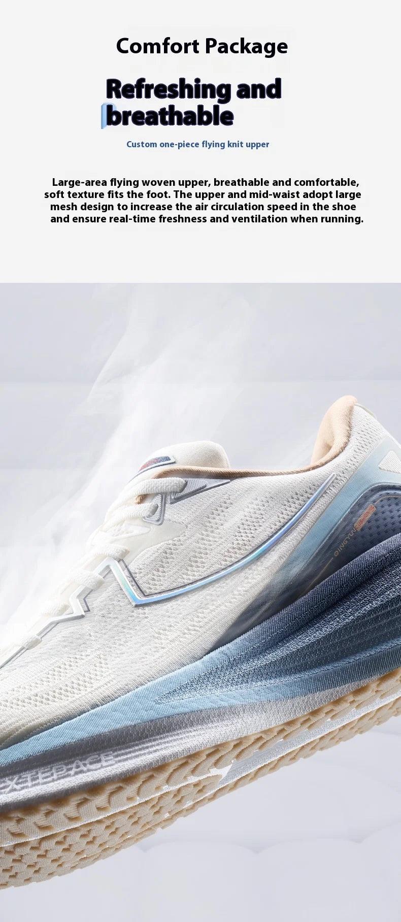 Xtep QINGYUN Running Shoes for Men 2025 Spring Lightweight Cushioned Wear-Resistant Training Professional Sneaker 975119110053