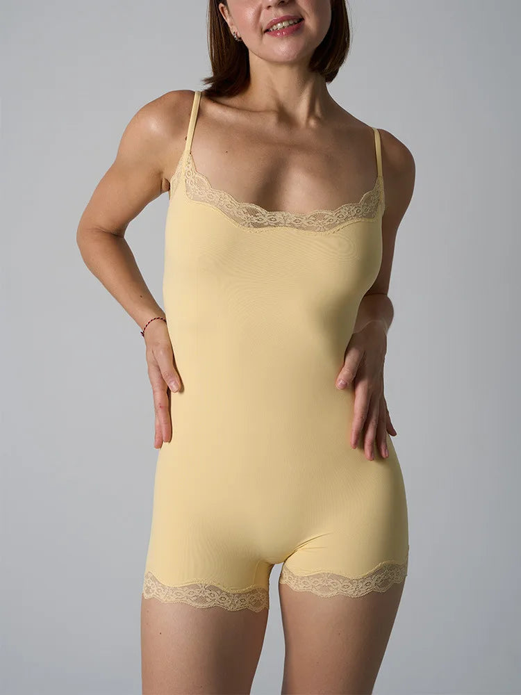 Lace Patchwork Fitness Bodysuit