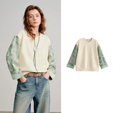 Women's Layered-Look Patchwork Sweatshirt