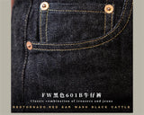 Red Tornado Lot 601B Black Jeans Straight Fit 14.5oz Selvedge Denim Pants Rinsed