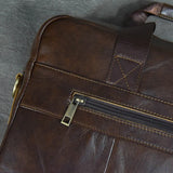 Luufan Genuine Leather Men's Business Handbag 15" Laptop Briefcase Bag Male A4 Document Shoulder Message Computer Bag Work Tote