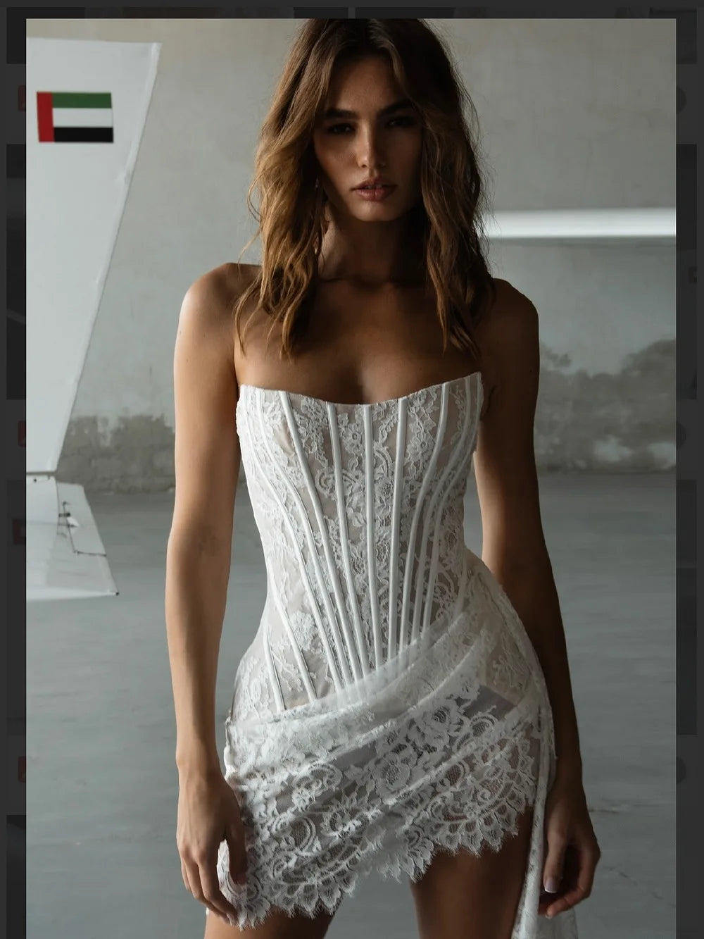 Kyoto Customized Pleated Lace Flower Sheath Wedding Dress Strapless Detachable Train vestidos de novia Exquisite Evening Dresses