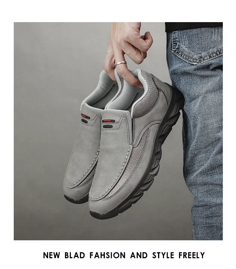 Men Leather Casual Shoes Breathable Loafers Men Sneakers New Male Comfortable Leather Flat Footwear Sneakers Men Shoes