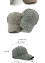 Unisex Checkered Baseball Cap with Adjustable Strap