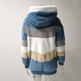 Hooded Plaid Spliced Winter Coat