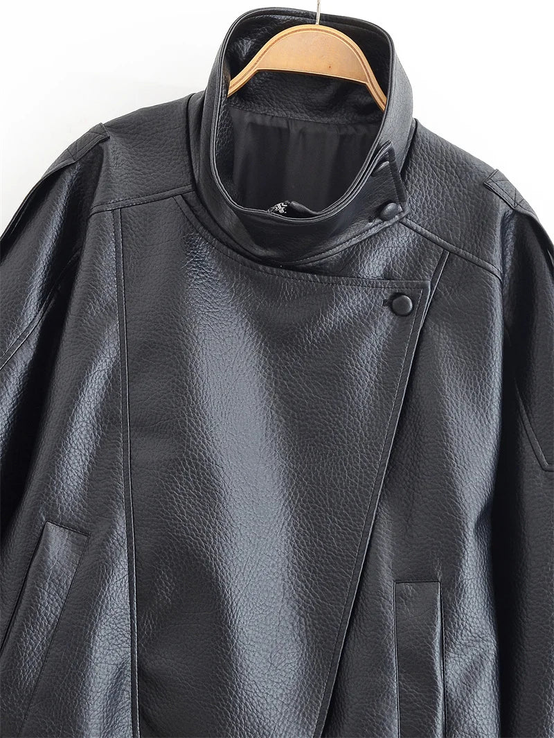 Women’s Black Moto Faux Leather Jacket