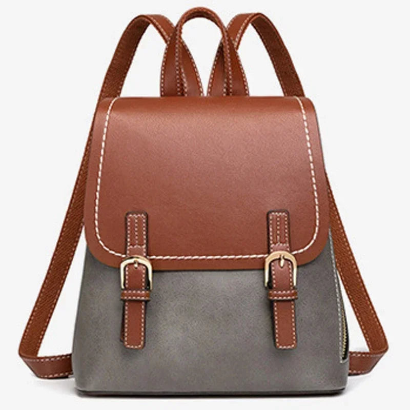 Fashion Backpack For Women Solid Color Patchwork High Quality Casual Vacation Bags