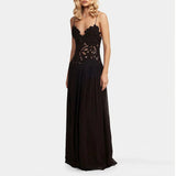 Elegant Lace Patchwork Sleeveless Maxi Dress