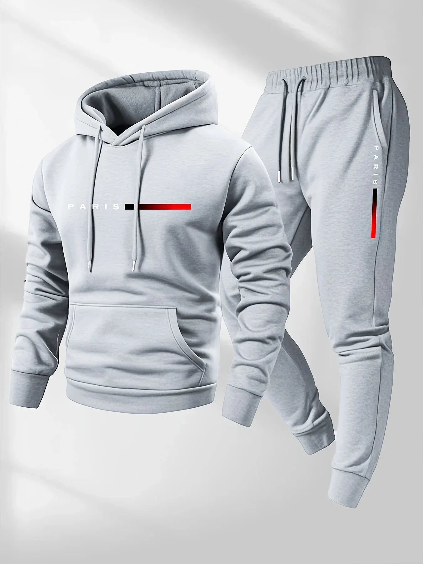 Men’s Letter Print Hooded Sportswear Set