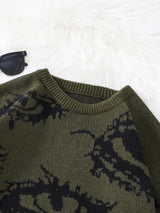Men's Abstract Eye Jacquard Knit Sweater