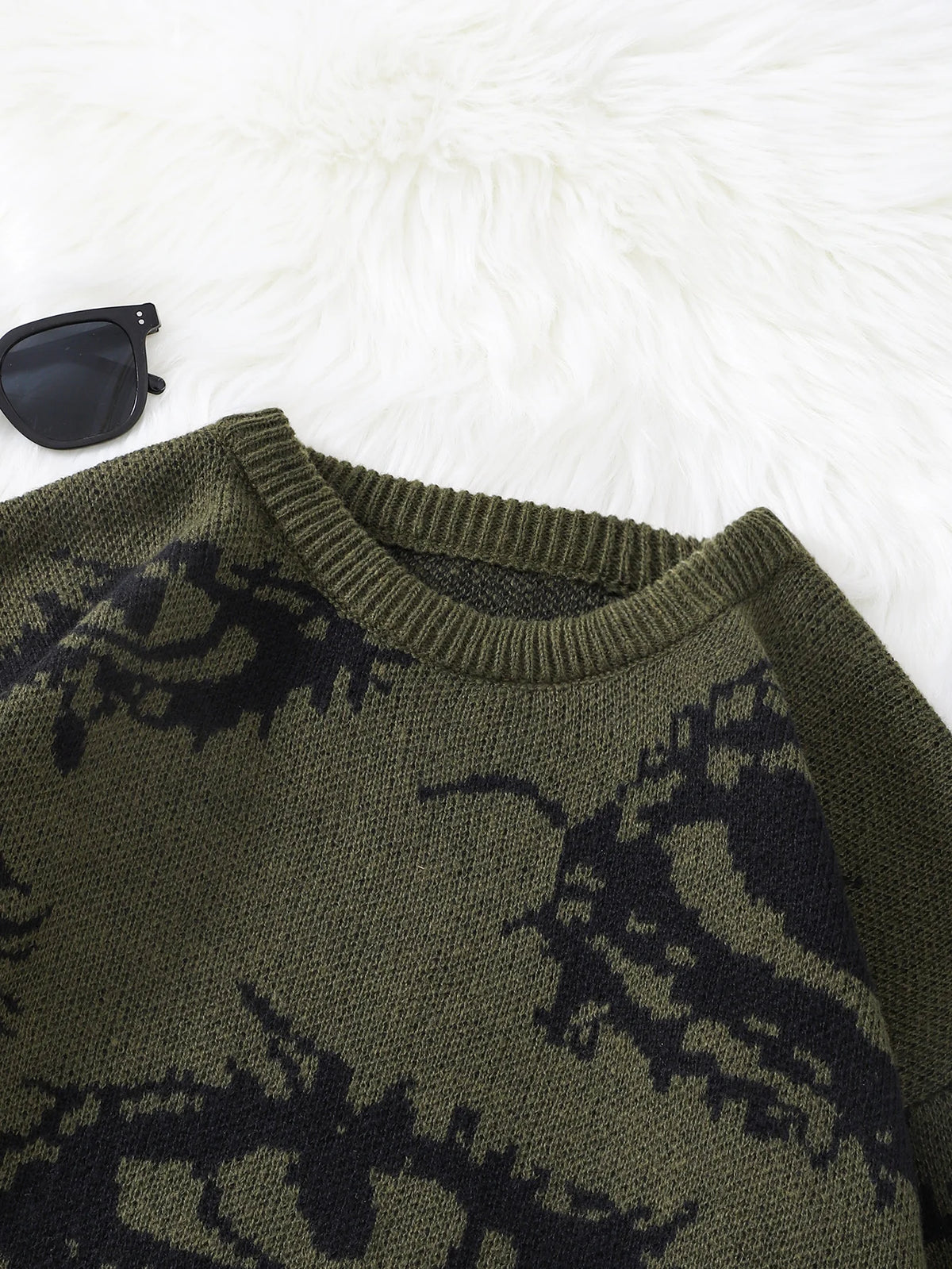 Men's Abstract Eye Jacquard Knit Sweater