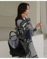 100% Genuine Cowhide Leather Women Backpack Large Capacity School Back Pack Female Casual Travel Bagpack Rucksacks for Girls Sac