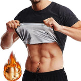 Men Sauna Sweat Short Sleeves Heat Trapping Shirts Sauna Suits Shapewear Waist Slimming Shaper Tops Workout Compression Shirts